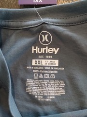 Hurley Ultra Soft Tagless 2-Sided Graphic T Shirt (Men’s XXL) Slate Blue Tee NEW