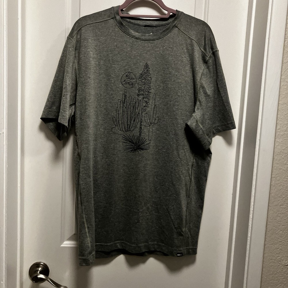 rei co-op Men’s Large Heather Green Graphic Cactus Tee Performance Shirt