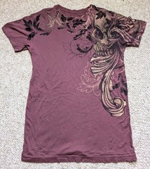 Y2K Vintage Xtreme Couture AOP Skull Shirt Small