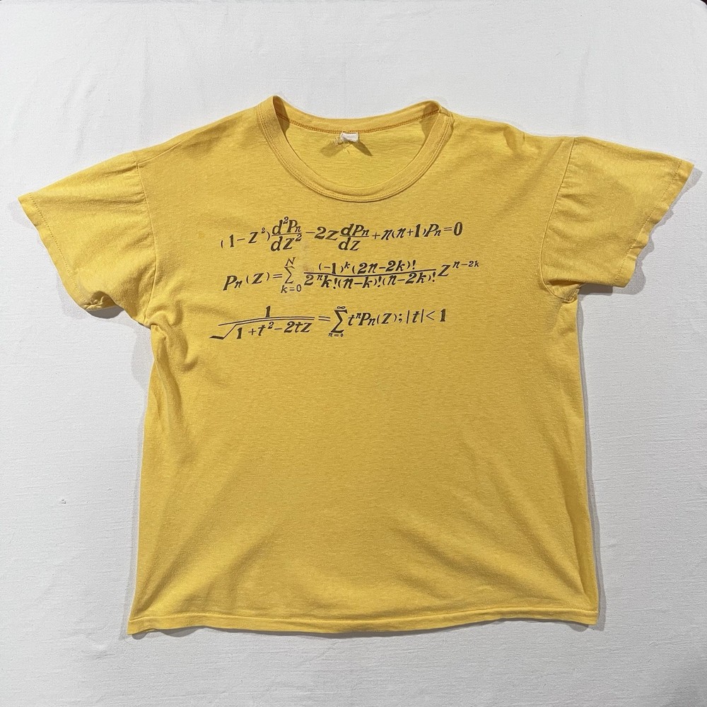 Vintage 60s Math Formula Legendre Polynomials Physics T Shirt Sz S/M