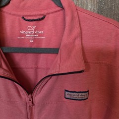Vineyard Vines Shirt Men’s Size XL Pink Long Sleeve 1/4 Zip Collared Edgartown