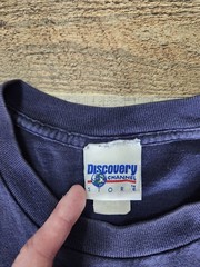 Vtg Discovery Channel Store Super Dad T Shirt Sz XL Navy Blue Good Shape