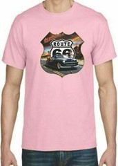Adult DryBlend® T-Shirt – ( GET YOUR LICKS ON ROUTE 66 (SLED LOW RIDER)- HOT ROD