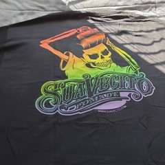 Suavecito Skeleton Rainbow Logo Graphic Black XL Men’s Cotton T-Shirt