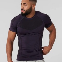 Men Short Sleeve Compression Shirts Quick Dry Fitness Cycling Running T-Shirt Wo