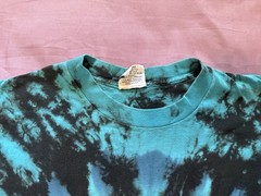 Vintage 90s Tie Dye Shirt Mens XL Blue Purple Peace Sign Single Stitch USA