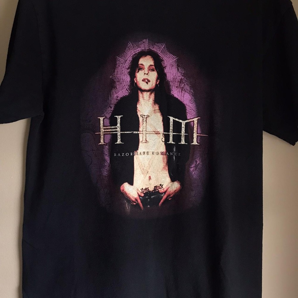 HIM rock band t-shirt, classic style, men women cotton black shirt S-5XL TE9079