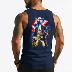 George Washington Playing Guitar (On Back) Tank Top