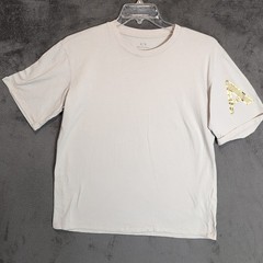 Armani Exchange Shirt Adult Large Beige Graphic Gold Logo Classic Designer SS