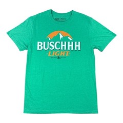 Brew City Men Medium T-Shirt Bush Light Beer Graphic Heather Green Cotton Blend