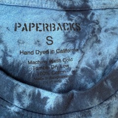 Paperbacks Mens Blue Tie Dye T-Shirt Hand Dyed California Cotton Crew Neck S New
