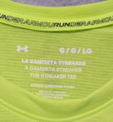 Under Armour Run Men’s The Streaker Tee Yellow Fitted T Shirt Size Large UA