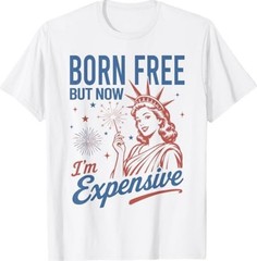 Born Free But Now Im Expensive 4th of July Statue of Liberty T-Shirt
