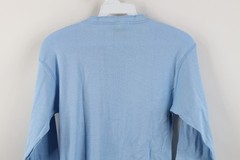 Vtg 80s 90s Streetwear Mens Medium Blank Thermal Ribbed Knit Henley T-Shirt USA