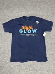SeaWorld Aquatica Aqua Glow Shirt XL Blue Short Sleeve Cotton NEW