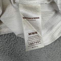 Scotch & Soda Amsterdam T Shirt Mens Size Medium Cream Ribbed Textured Stretch