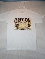 Suna Oregon Beaver State Map Graphic T-Shirt White Travel Souvenir Mens Medium
