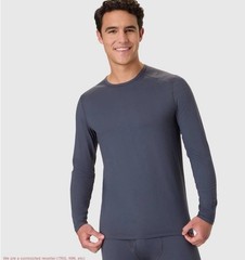2pk Hanes Men’s Thermal Long Sleeve Performance Base layer Crewneck Gray Small