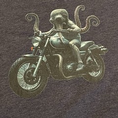 Motorcycle Shirt Men Large Blue Graphic Lightweight Workout Streetwear Gym Tee