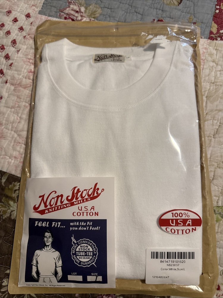 Non Stock V-Neck Short Sleeve T-Shirt – L Large new white