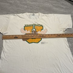Vintage Bullwinkle Shirt Mens Large White Whatsamatta U Cartoon DeSantis 80s XL