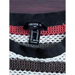 Mens Colorful Striped Crochet Open Knit Mesh short sleeve t Shirt Size XL