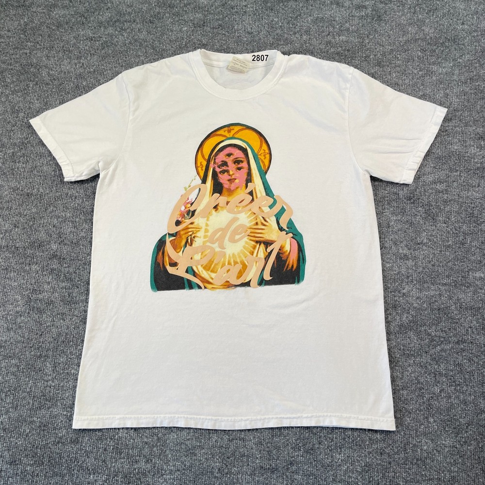 Virgin Mary Creer De L’art Christian Iconography Art Shirt Large 22×28 White