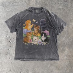 Cute Kitten Graphic T-Shirt, Vintage Cat Lover Tee, Comfort Colors Ivory Shirt,