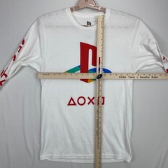 Playstation Shirt Men’s Small White Long Sleeve Graphic Tee T-Shirt Gaming