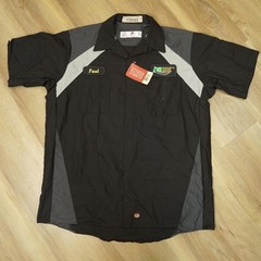 NWT Red Kap Black and Gray Work Shirt Work Name Patch – Utility workwear