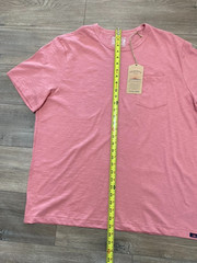 Faherty Sunwashed Short Sleeve T Mens XL Pink Organic Cotton Pocket Shirt