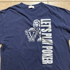 The Venetian Shirt Mens L Blue Las Vegas Casino Resort Logo Tee Made USA Cotton