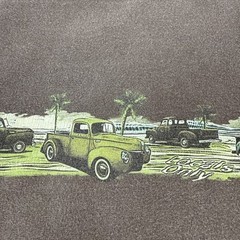 Vintage Newport Beach T Shirt Mens Size XL Brown Y2K Classic Trucks Wagon Surfer