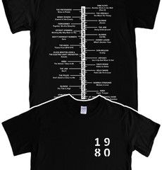 MUSIC SINGLES CHARTS T-Shirt 1980 – 2004, Birthday, 80s, 90s Fancy Dress, S -5XL