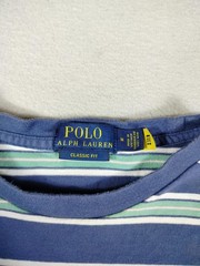 Polo Ralph Lauren Shirt Mens Medium Blue Striped Classic Fit Logo Tee Preppy