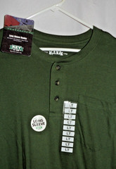 KEY Pocket GREEN Longsleeve HENLEY Shirt MENS Size L Tall NEW Chest 48