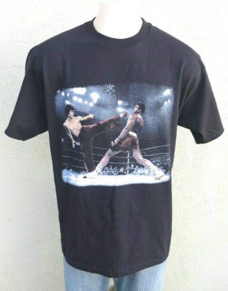 Bruce Lee VS Ali Men’s T-Shirt Karate Kung Fu Legend Martial Arts