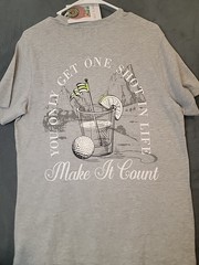 NWT Free Planet Heathered Grey Graphic Golf Casual T Shirt Men’s M
