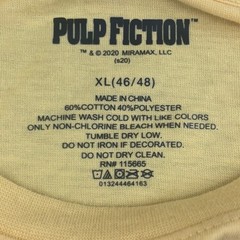 Pulp Fiction Miramax Shirt Mens XL Yellow Long Sleeves Lightweight Tee NWT