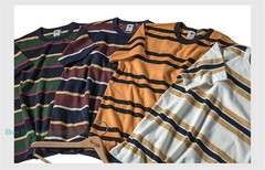 NON STOCK Ivy League Striped Crew Neck T Shirts Preppy Style Men’s Casual Tee
