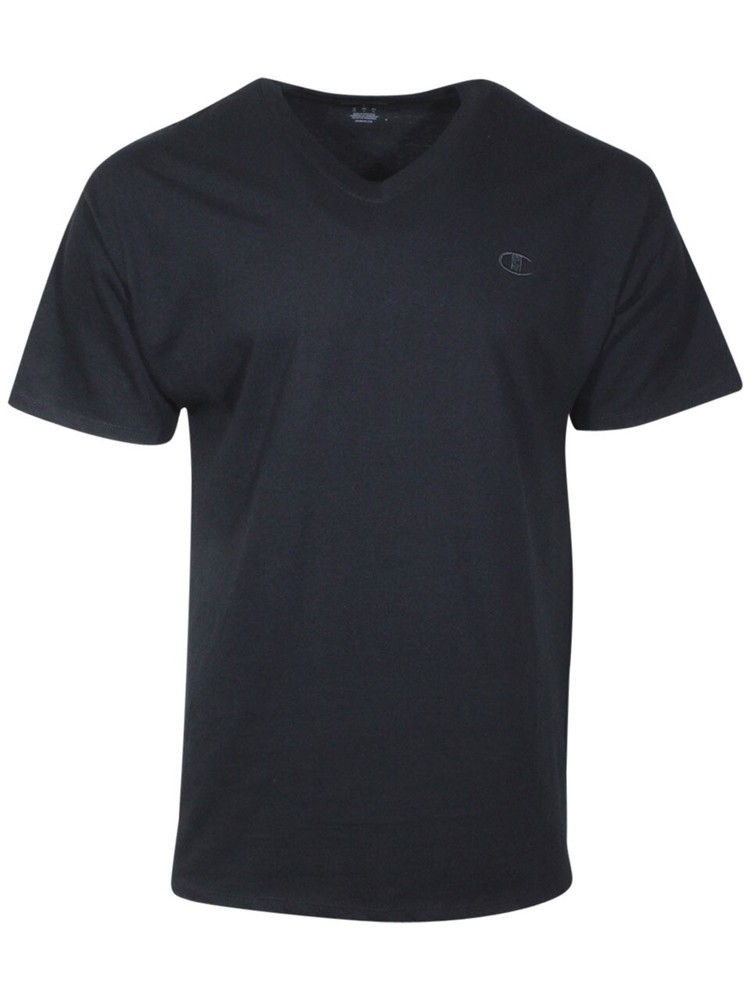 Champion Classic Jersey T-Shirt Men’s Short Sleeve V-Neck, Black, S