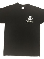 Joe Blow Tees Pirate Graphic T-Shirt Jolly Roger Jollier Roger Drinking Medium