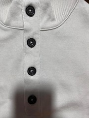 Cremieux Men’s Large Long Sleeve Henley Shirt Cream Brown Panel