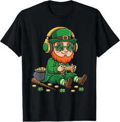 Video Games St. Patrick Gamer Funny St. Patricks Day T-Shirt XS-XL