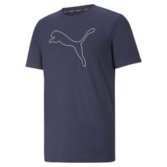 PUMA Performance Cat Logo Crew Neck Short Sleeve T-Shirt Mens Blue Casual Tops 5