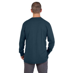 Men’S 2X-Large Blue GRIDIRON Cotton/Polyester Long-Sleeve Pocket T-Shirt