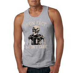 Fun Fact I Don’t Care Skull Funny Sarcastic Quote Tank Top