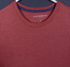 Lucky Brand T-Shirt Men’s Small Coral Slip Hem Short Sleeve Crewneck Pullover