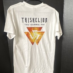 Gildan Heavy Cotton White Triskelion Tau Gamma Phi Graphic Men’s T-Shirt M