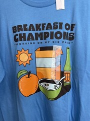 Old Navy Men’s Large Graphic Working On My Six Pack Blue Short Sleeve T- Shirt